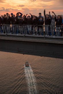 Diplo performs on top of the Sydney Harbour Bridge