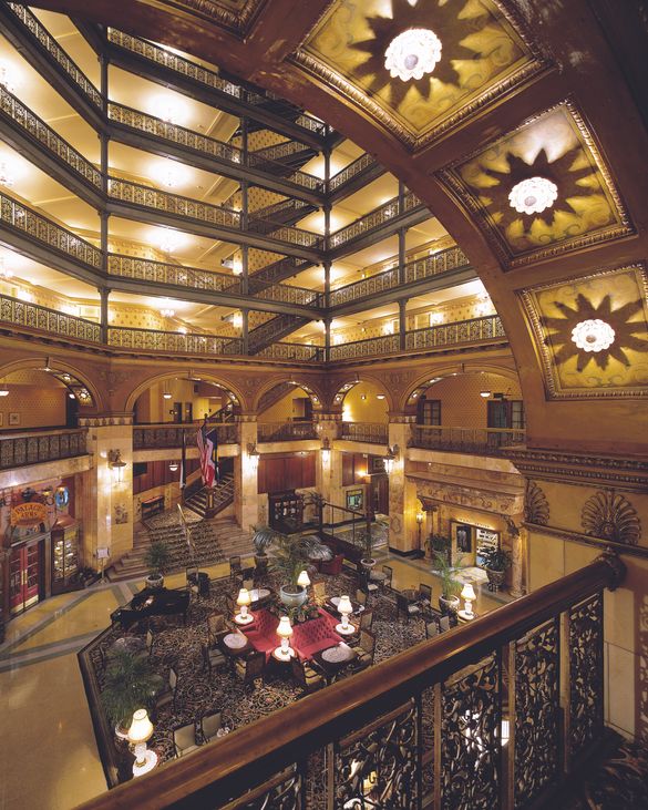 The Brown Palace Hotel atrium provides visitors a glimpse at Denver's opulent Old West era. 