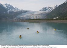 Luxury Adventures in Alaska: kayaking near a glacier