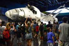 Prior to the grand opening of Space Shuttle AtlantisSM on June 29 at Kennedy Space Center Visitor Complex, a select number of gu
