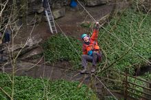 Mountaineer Alan Hinkes 'test drives' How Stean Gorge's new aerial walkways