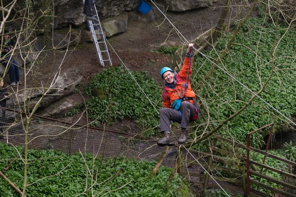 Mountaineer Alan Hinkes 'test drives' How Stean Gorge's new aerial walkways
