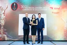 Photo caption: Lily Cheng, Director of Public Relations, Sands China Ltd., accepts the award for Best City Hotel – Macao on behalf of The Parisian Macao at the 30th Annual TTG Travel Awards 2019.