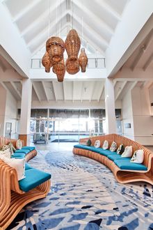 The revitalised and refurbished new lobby at Novotel Cairns Oasis Resort