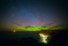 The Northern Lights at Cullen Bay, Aberdeenshire 