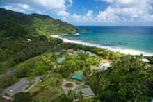 Aerial view of Rosalie Bay Resort, Dominica, Caribbean
