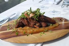 Winning pear dish: Crispy Hoi Sin and Five Spice Duck Wings with a Cucumber and Shallot Salad finished with a Chilli Pear Relish