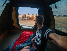 Overland camping tour, Elephant Sands, Botswana