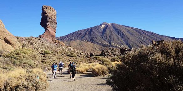 Walkers near Mount Teide, Tenerife, Canary Islands