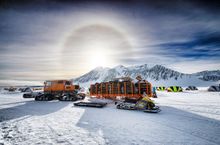 Tucker SnoCat arrives at Union Glacier Camp © Christopher Michel