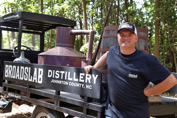 Jeremy Norris, 5th generation moonshiner and owner of Broadslab Distillery in Benson, NC.