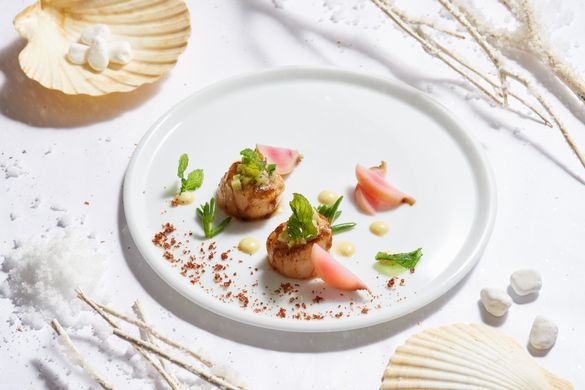 NOBU InterContinental Hong Kong - GRILLED SCALLOPS Wasabi and Cucumber Salsa (Winter Set Menu)