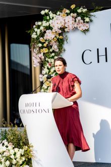 Fiona Mackenzie, Chadstone Director, speaks at the opening event.