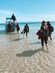 Freycinet Walking Tour - catching the aqua taxi