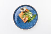 Appetiser – Confit salmon, soffritto, fennel, orange