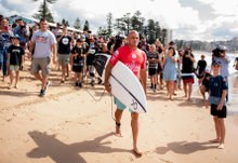 Surfer Kelly Slater competes at Manly in March 2019