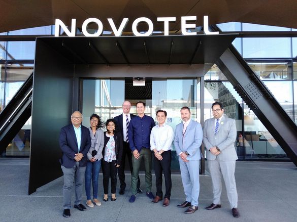 Pictured (L-R): Sudesh Jhunjhnuwala, Hind Management Group Owner; Kanika Jhunjhnuwala, Hind Management Group Project Executive; Vidika Jhunjhnuwala, Hind Management Group Project Executive; Chris Foubister, Novotel Christchurch Airport Sales & Marketing M