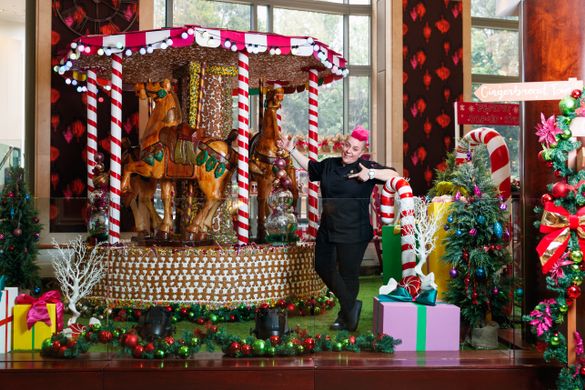 Giant Gingerbread Carousel by Anna Polyviou, Shangri-La Hotel, Sydney
