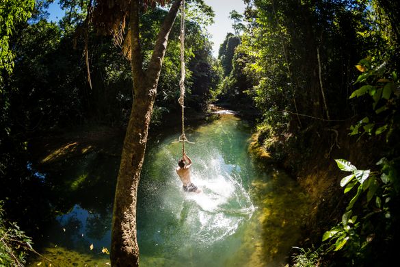 Swing into Summer in the Cairns and Great Barrier Reef region when swimming holes like this one on the Musgravea Track are replenished. 