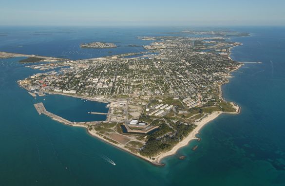 An aerial photo of Key West, Fla., the Southernmost City in the Continental United States.