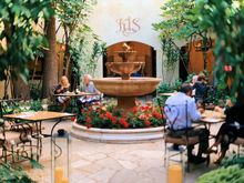 Dinner in Kenwood Inn courtyard, Sonoma Valley, California