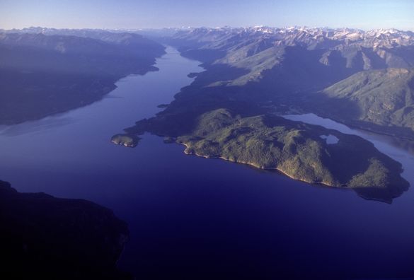 Kootenay Lake, Canada (Crawford Bay and Purcell Mountains on the east side)