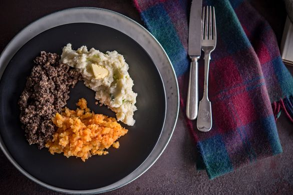 A famous Burns Supper of haggis, neeps and tatties