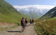 The Transcaucasian Trail winds through the Svaneti Valley, Georgia