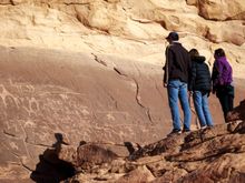 Rock art in the Wadi Rum, Jordan