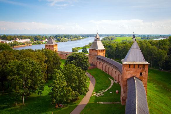Views from one of the towers of the Kremlin, Russia