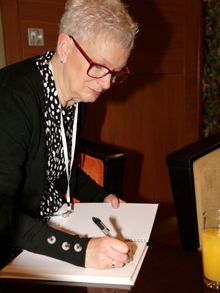 Artist Angela Ashford makes the first entry into Travel Trunks 'passport' (2)