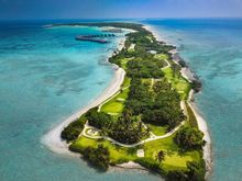 The golf course at Shangri-La’s Villingili Resort & Spa, Maldives.