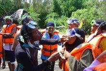 Snorkelling lessons for locals at Long Run member Chumbe Island