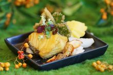 Baked Halibut Fillet with Herbal Sauce, Carousel, Royal Plaza on Scotts