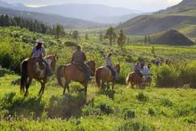 Horse riding at Nine Quarter Circle Ranch, Montana
