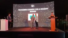 Aaron Verdes, a representative for Maldives Marketing and Public Relations Corporation (MMPRC) in the Middle East, collected the award.