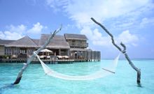An overwater villa at Gili Lankanfushi in the Maldives.