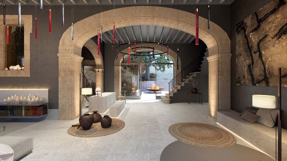 Reception area of the new Boutique Hotel Can Aulí, Pollensa, Mallorca. Opening March 1st, 2020. Reception area of the new Boutique Hotel Can Aulí, Pollensa, Mallorca. Opening March 1st, 2020.