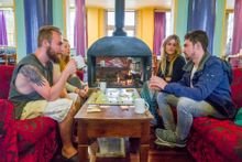 Blue Mountains YHA Log fire