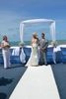 Samara Whalley and Adam Lownds were the Bride and Groom in the 'mock' wedding ceremony conducted by celebrant Jessica Stafford o