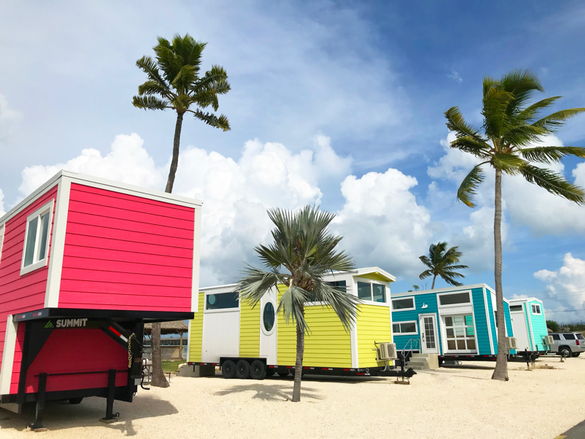 The five new tiny houses that make up Petite Retreats Sunshine Key Tiny House Village, aptly named Kai, Pearl, Lucy, Isla, and Hemingway, are each under 350 square feet in size. The colorful tiny house village resides on the shore of the 75-acre island of The five new tiny houses that make up Petite Retreats Sunshine Key Tiny House Village, aptly named Kai, Pearl, Lucy, Isla, and Hemingway, are each under 350 square feet in size. The colorful tiny house village resides on the shore of the 75-acre island of