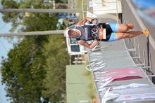 Female winner of the 2014 Cannington Dirt n Dust Triathlon Amanda Gowing from Mount Isa