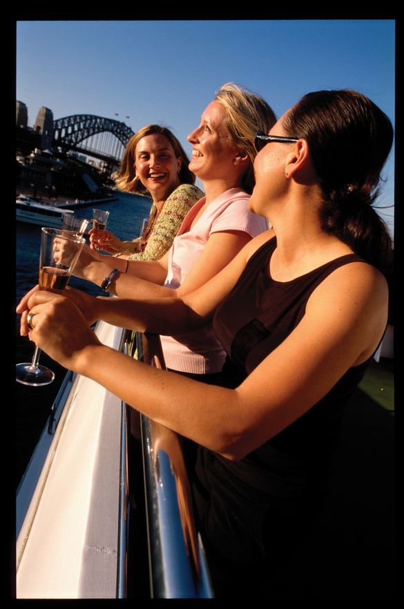 Mum enjoying Mother's Day on a Captain Cook Cruise on Sydney Harbour