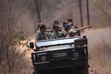Vehicle with guides in field