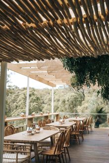 Dining on the deck, Meelup Farmhouse