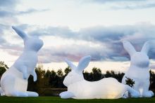 Parer Studios giant rabbits will be turning the Biomes into their playground this Easter time at Eden