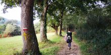 Walker on the Camino del Norte route, Basque Country
