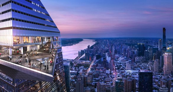 Edge observation deck at Hudson Yards is the highest outdoor sky deck in the Western Hemisphere. Edge observation deck at Hudson Yards is the highest outdoor sky deck in the Western Hemisphere.