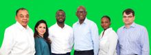 L-R, Nathan Smith – Director, Maintenance & Engineering, Jasmine Dhillon – Director, Cabin Services, Captain Folu Oladipo - Chief Pilot, Captain Sunday Arome – Director, Training & Standards, Princesse Likayi – Director, People and Culture and Neil Mills 