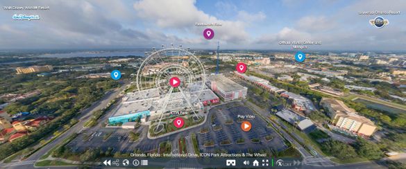 The Orlando Virtual Tour takes viewers into 85 experiences throughout Orlando, from theme parks and hotels to dining and shopping hot spots, with a 360-degree perspective. The Orlando Virtual Tour takes viewers into 85 experiences throughout Orlando, from theme parks and hotels to dining and shopping hot spots, with a 360-degree perspective.